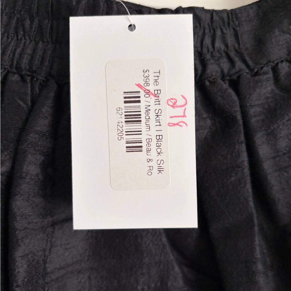 Women's Black Maxi Skirt with Ruffle Hem - Picture 2 of 4